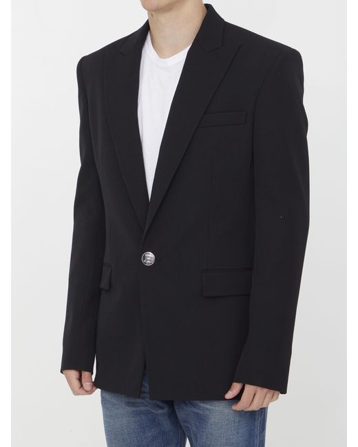 Balmain Black Single Breasted Tailored Blazer for men