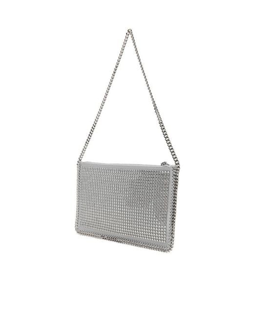 Stella McCartney Gray Falabella Studded Clutch Bag