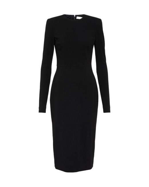 Victoria Beckham Black Long-Sleeved Midi Dress