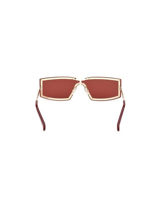 Max Mara Red Miller 1 Rectangular Frame Sunglasses
