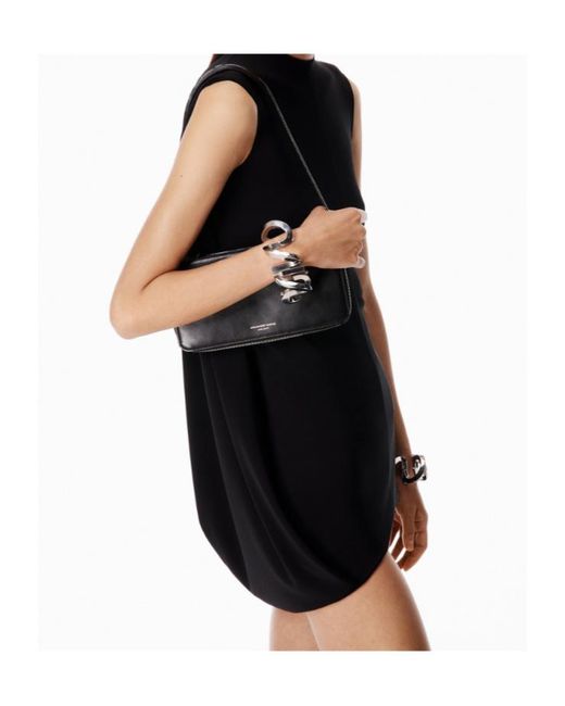 Alexander Wang Black Drape Back Mini Dress