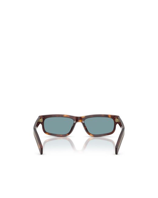 Prada Blue Eyewear Rectangular Frame Sunglasses for men