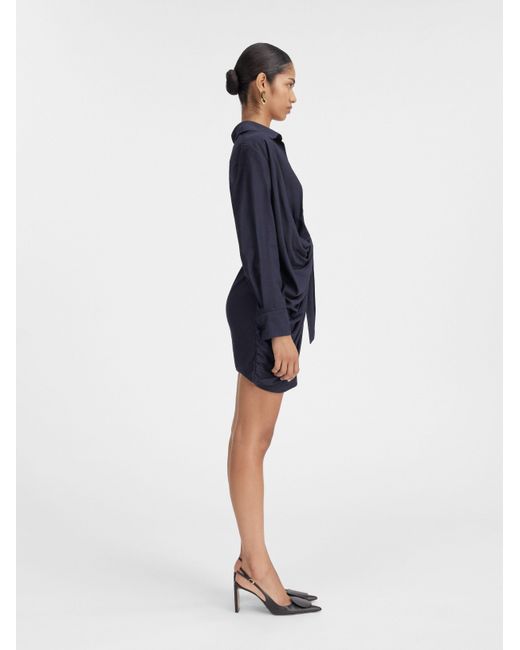 Jacquemus Blue Bahia Tied Long-Sleeved Dress