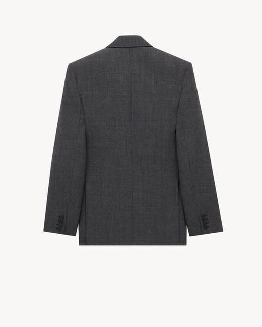 Saint Laurent Black Wool Double-Breasted Jacket for men