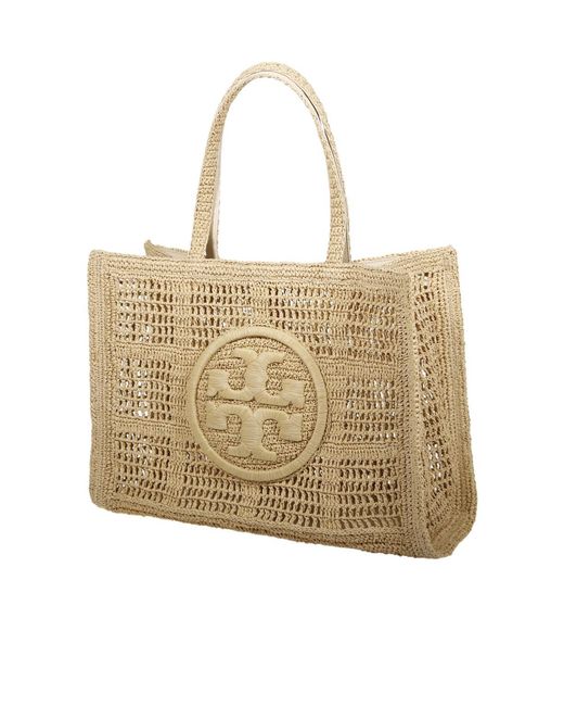 Tory Burch Natural Ella Crochet Large Tote Bag
