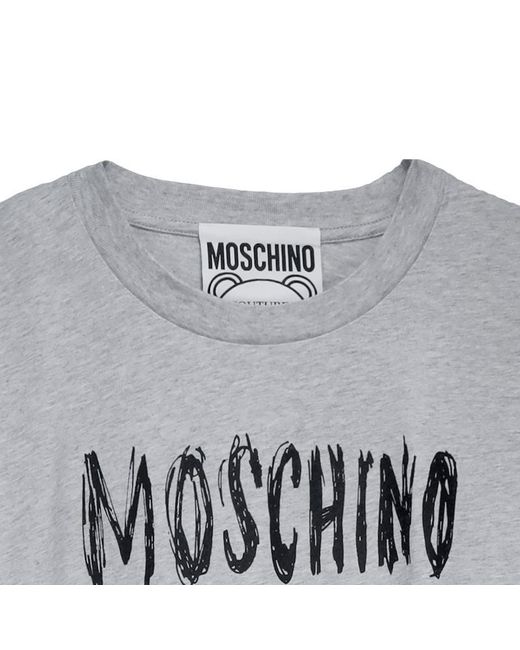 Moschino Gray Teddy Bear-Print Cotton T-Shirt