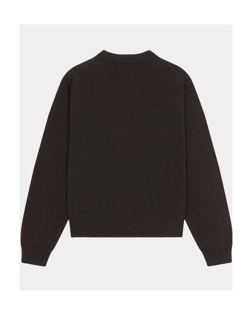 KENZO Black Logo Intarsia Crewneck Jumper