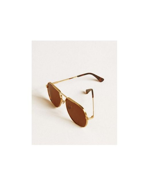Golden Goose Deluxe Brand Brown Aviator Frame Sunglasses