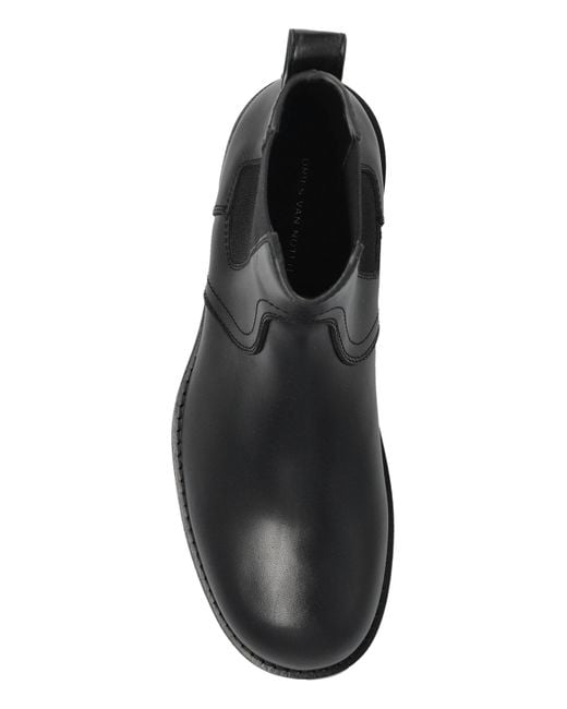 Dries Van Noten Black Round Toe Chelsea Boots for men