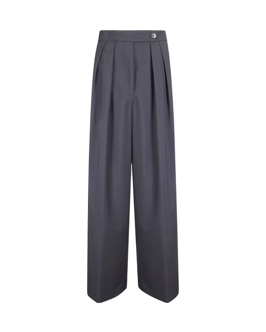 Dries Van Noten Blue Pamplona Wide Leg Pants