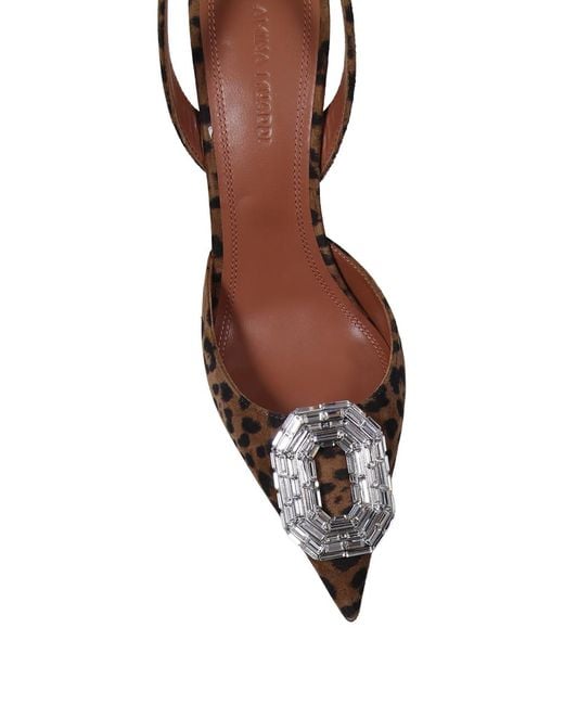 AMINA MUADDI Brown Pointed High-Heeled Sandals