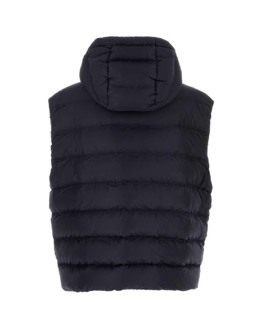 Prada Blue Technical Fabric Down Hoodie Vest for men