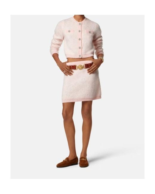 Versace Pink Knitted Mini Skirt