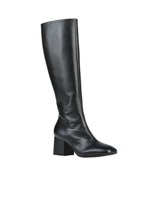 Marni Black Minimal Square-Toe Leather Boots