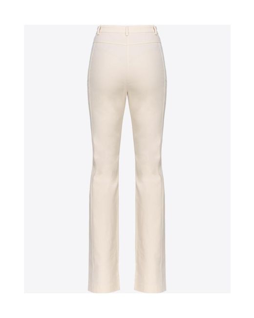 Pinko White High-Waist Flared Trousers