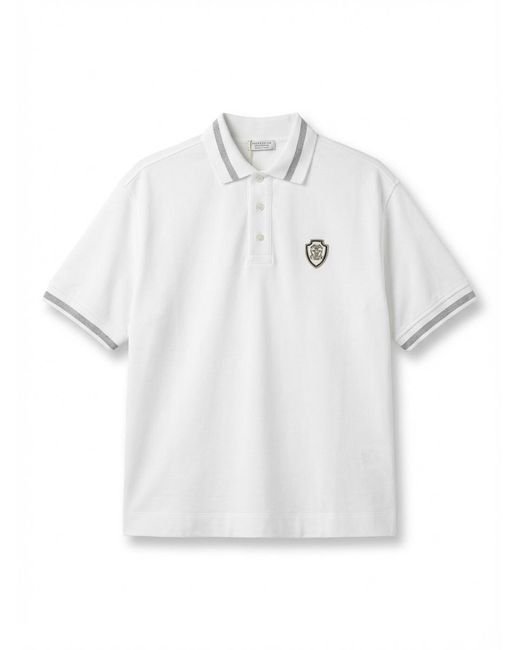 Brunello Cucinelli White Short-Sleeved Polo Shirt
