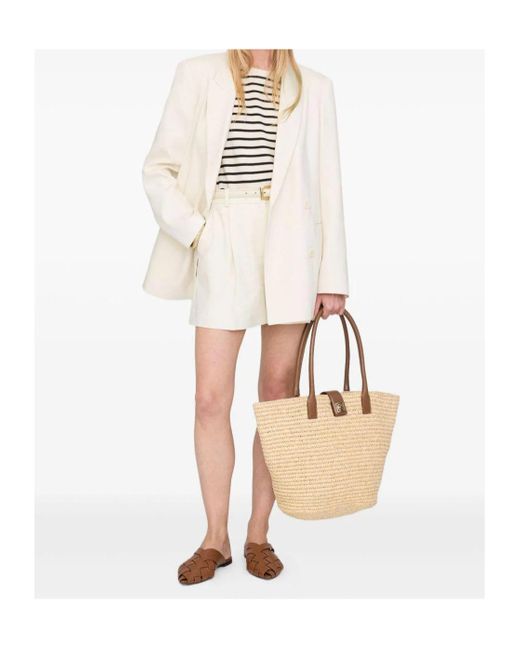 Anine Bing Natural Double Handle Shoulder Bag