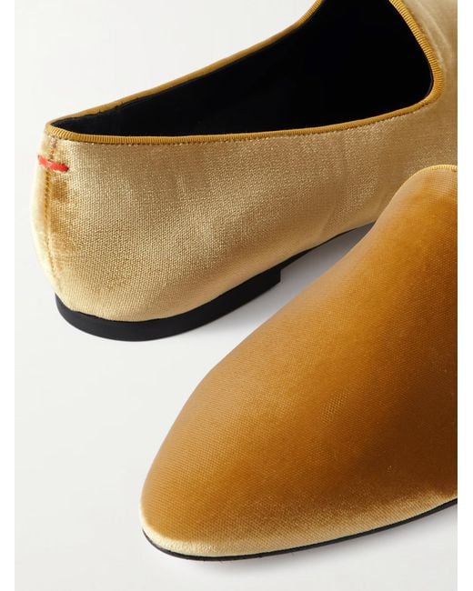 Aeyde Brown Solid Velvet Loafers
