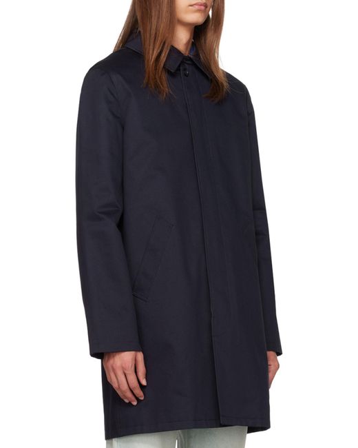 A.P.C. Blue Concealed Fastened Coat for men