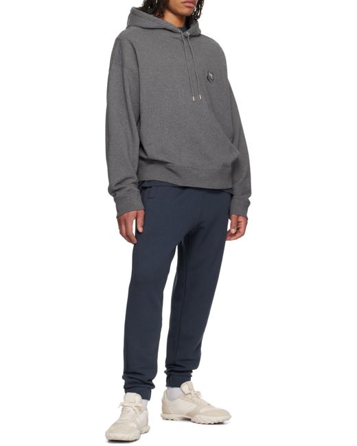 Maison Kitsuné Gray Bold Fox Head Patch Oversize Hoodie for men