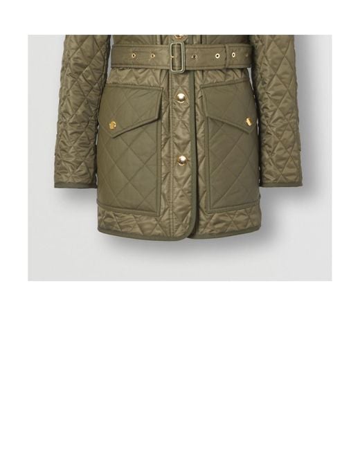 Burberry Green Diamond Quilted Field Jacket