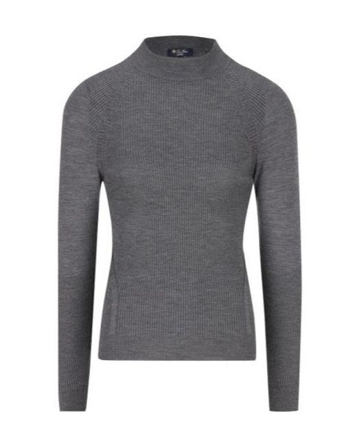 Loro Piana Gray Knitted Jumper for men