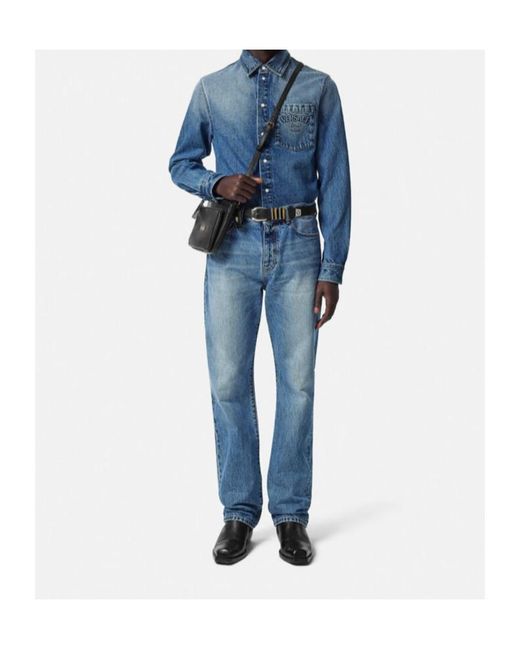 Versace Blue Medusa Head Jeans for men