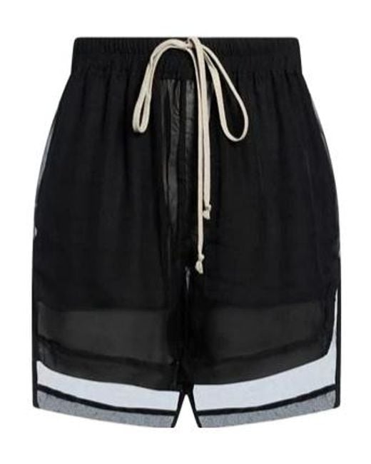 Rick Owens Black Solid Color Shorts