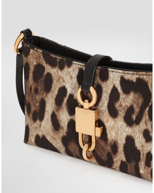 Dolce & Gabbana Multicolor Leopard-Printed Lock Shoulder Bag
