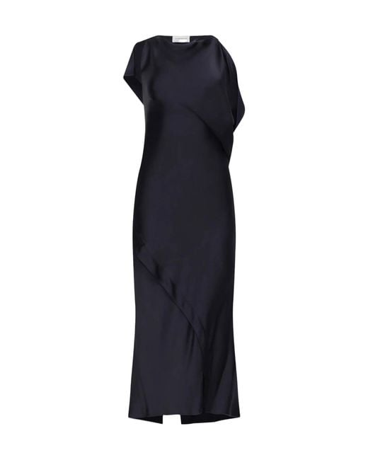 Victoria Beckham Blue Kyra Draped Midi Dress