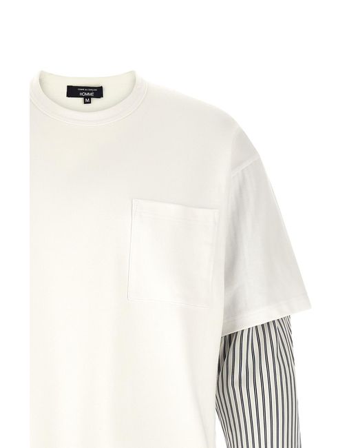 Comme des Garçons White Cotton T-Shirt for men