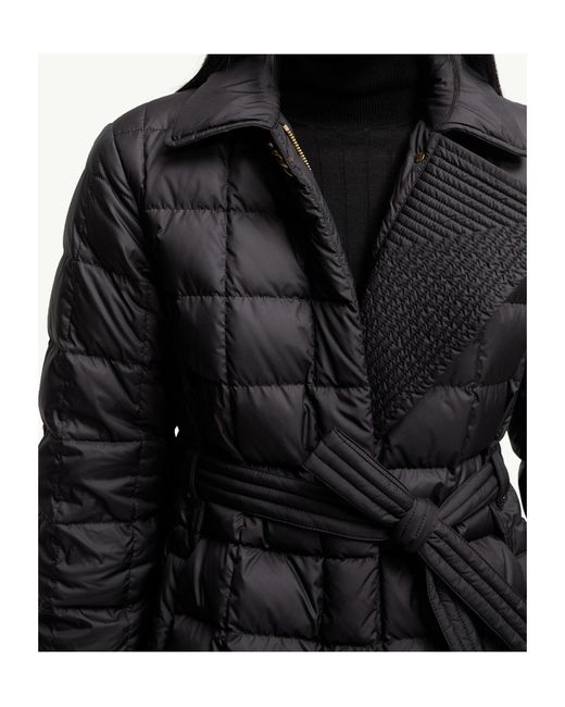 Moncler Black Gresillon Belted Long Down Jacket