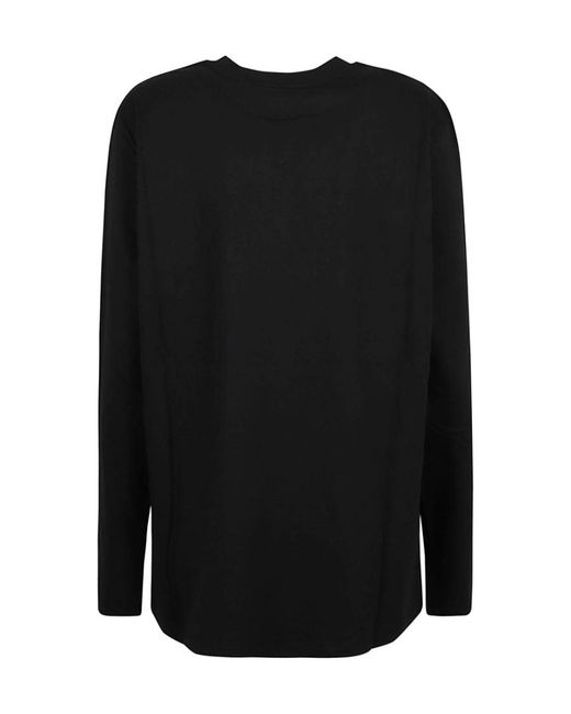 MSGM Black Logo Printed Long-Sleeved T-Shirt