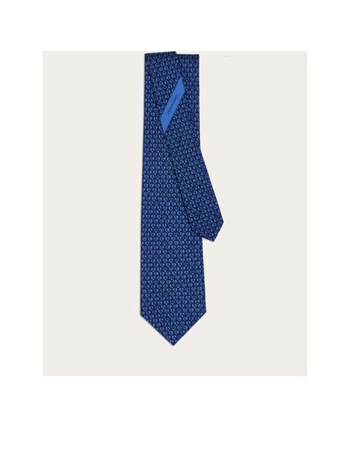 Ferragamo Blue Logo Tie for men