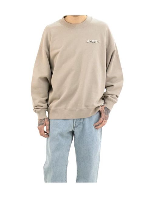 Off-White c/o Virgil Abloh Natural Logo-Detail Crew-Neck Sweatshirt for men