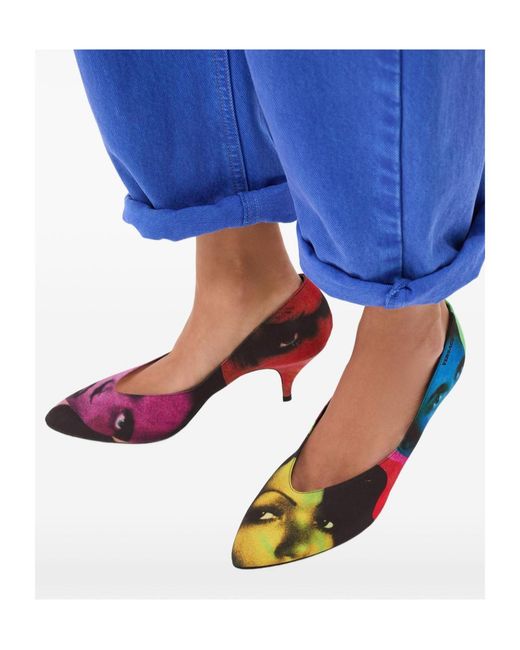 Versace Red Tina Printed Pumps