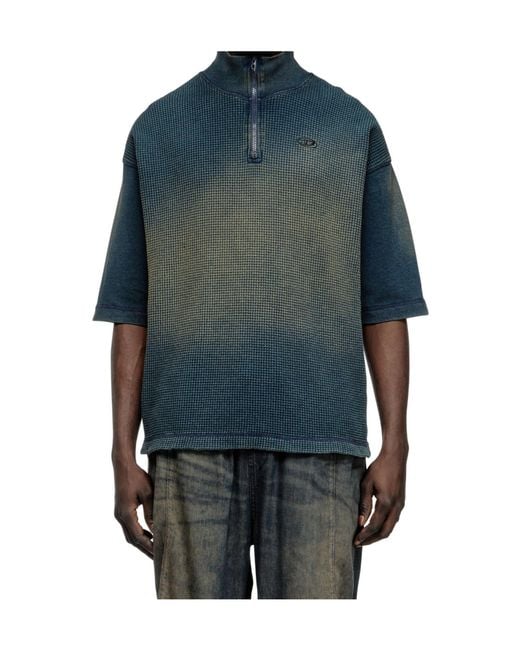 DIESEL Blue Wafycol-New Sweatshirt for men