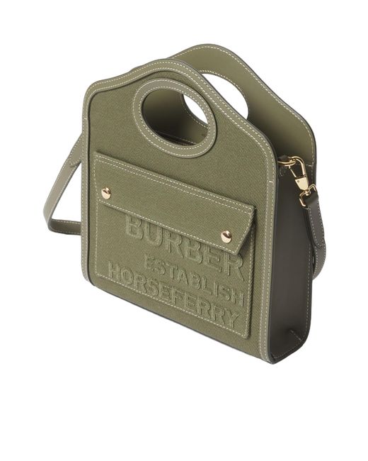 Burberry Green Mini Horseferry Canvas Tote