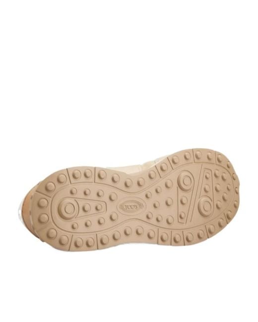 Tod's Natural Panelled Lace-Up Sneakers for men