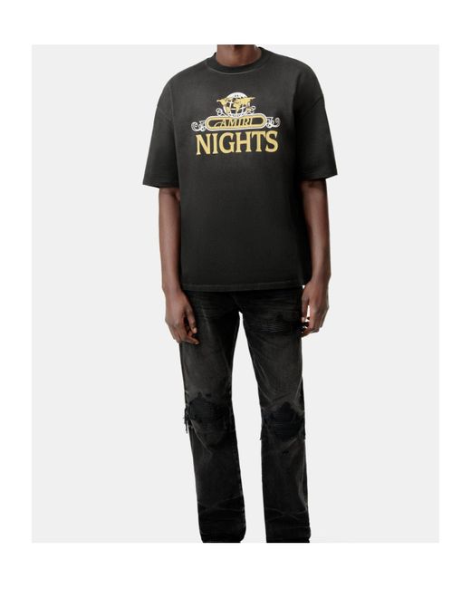 Amiri Black Oversized Crewneck T-Shirt for men