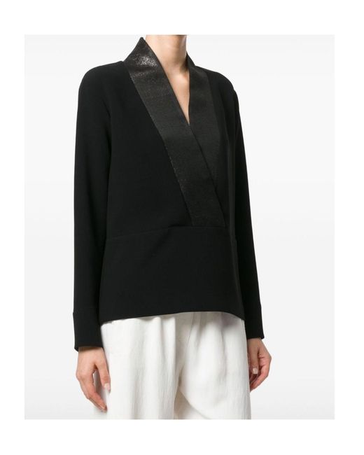 Alberto Biani Blue Crepe Blouse