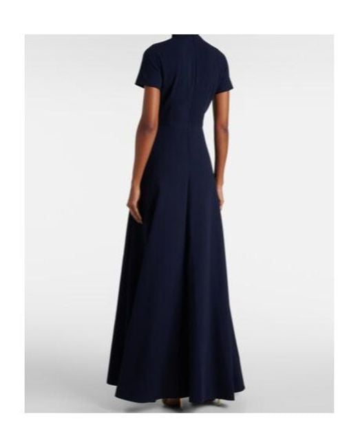 Emilia Wickstead Blue Malinda High-Neck Gown