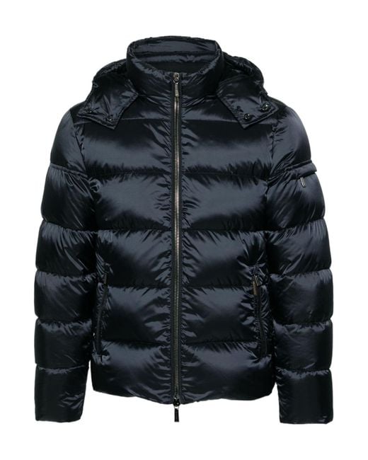 Moorer Black Hooded Cotton Jacket for men