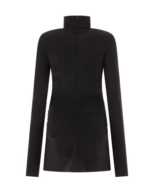 Norma Kamali Black Turtleneck Pickleball Dress