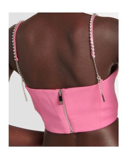 Area Pink Embellished Wool Bustier