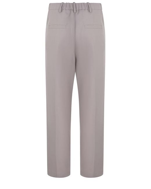 Alysi Gray Pressed-Crease Straight Leg Trousers