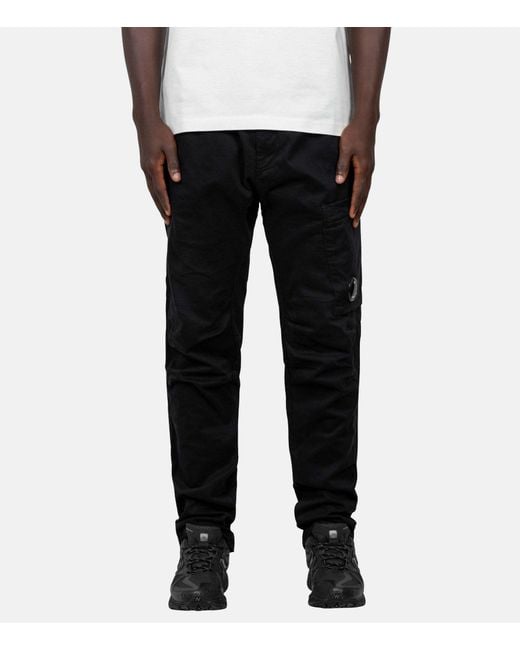 C P Company Black Pocket-Detail Track Pants for men