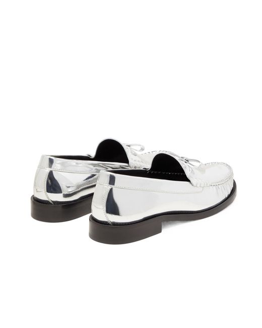 Stuart Weitzman White Lottie Bow Loafers