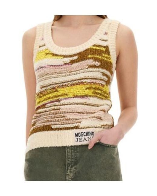 Moschino Multicolor Crew Neck Knitted Vest