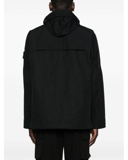 Stone Island Black Ghost Drawstring Hooded Jacket for men